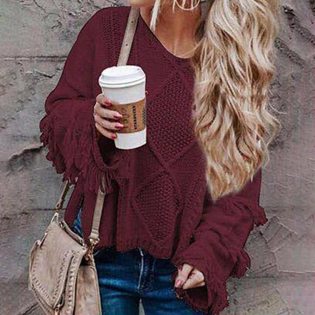 Krohn-e | Loose Fransenpullover