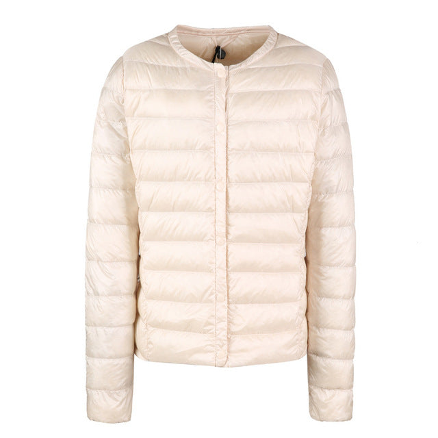 Krohn-e | Daunenjacke ohne Kragen "Elegance Essential"