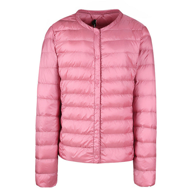 Krohn-e | Daunenjacke ohne Kragen "Elegance Essential"