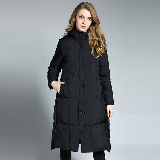 Krohn-e | Lange Pufferjacke mit Kapuze Isolierter Komfort Stilvoll und Praktisch