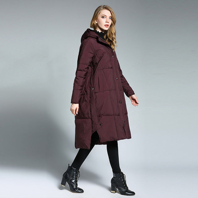 Krohn-e | Lange Pufferjacke mit Kapuze Isolierter Komfort Stilvoll und Praktisch