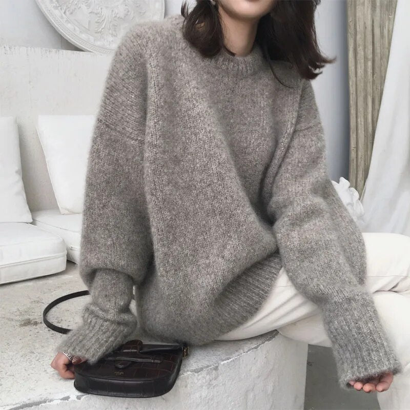 Krohn-e | Pullover - Damen Herbst Lockere Passform Strickpullover