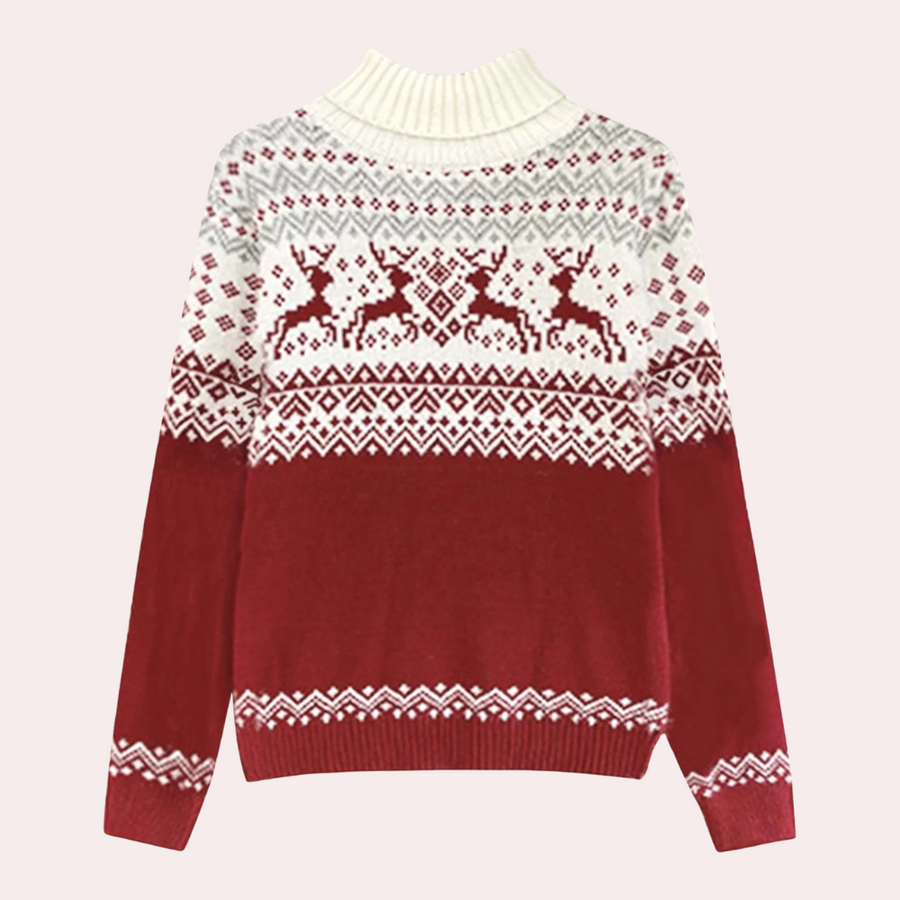 Weihnachtssweater für Damen von Fudus: Rollkragen, festlich und bequem