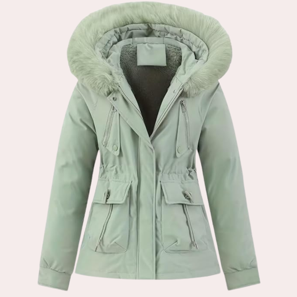 Krohn-e | Damen Winterjacke mit Kapuze und Warmfutter