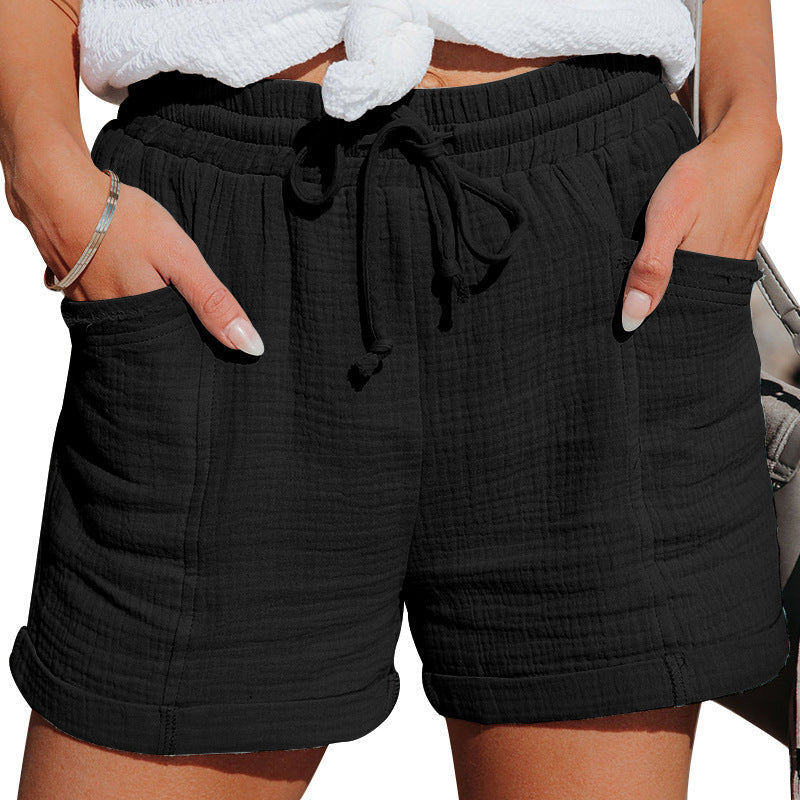 KROHN-E Damen Sommer-Shorts Entspannte Passform Leichter Stoff