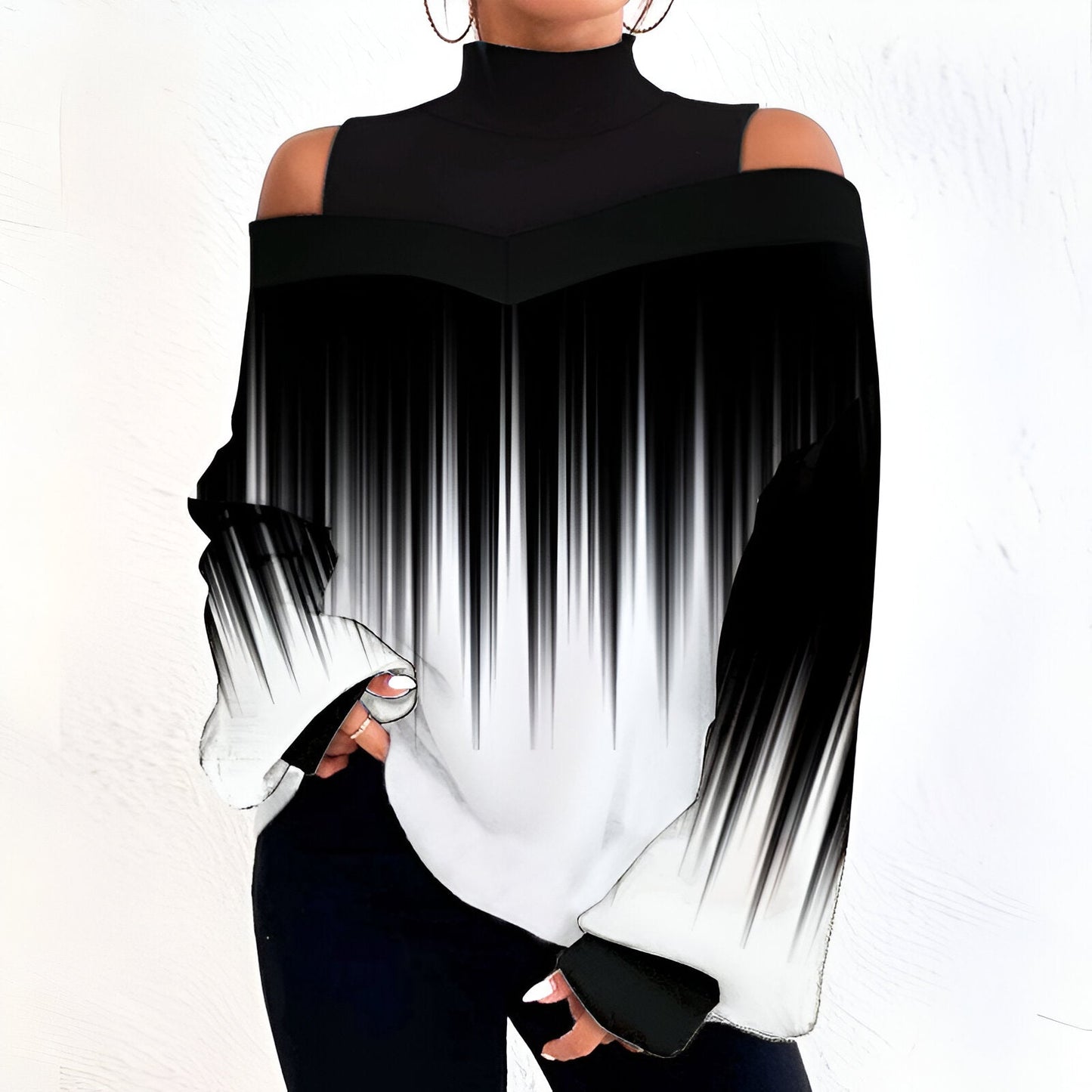 Ibolya Sexy Plaid Off-the-Shoulder Top