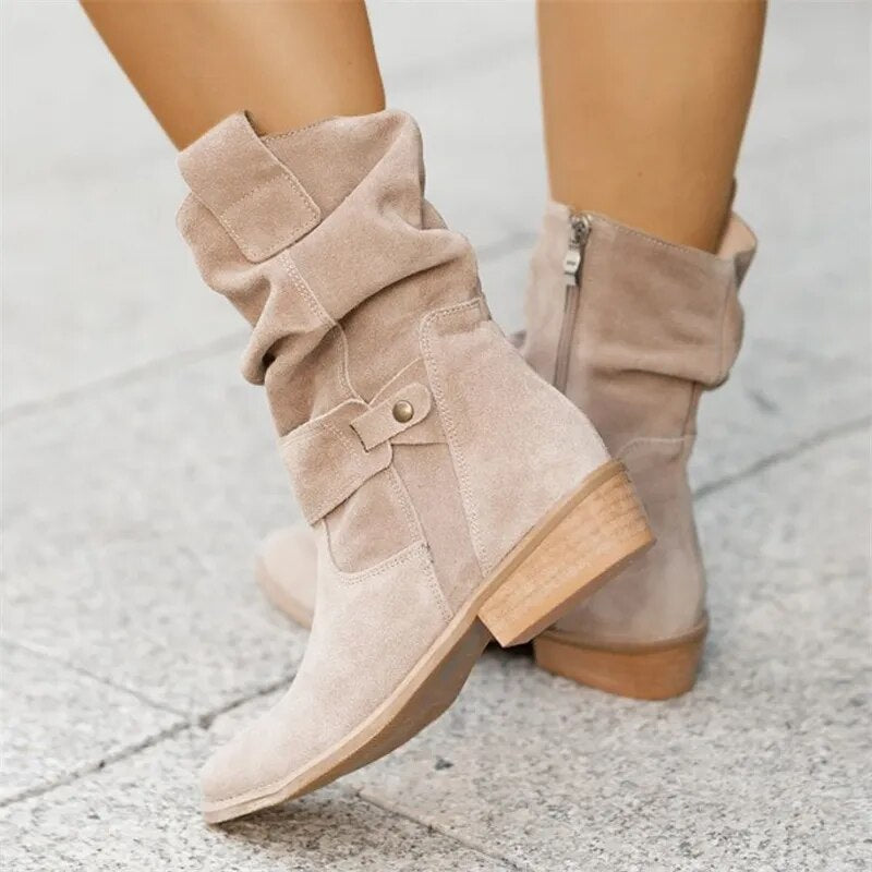 Krohn-e | Wildleder Stiefeletten mit Niedrigem Absatz