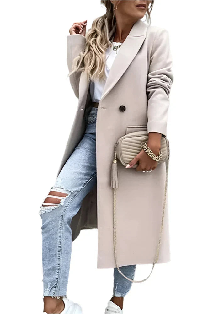 Krohn-e | Winterjacke für Damen - langer Mantel mit klassischem Stil
