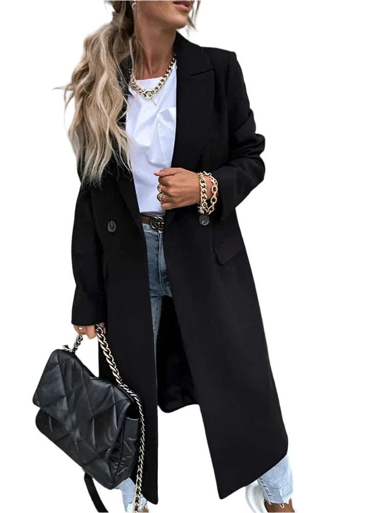 Krohn-e | Winterjacke für Damen - langer Mantel mit klassischem Stil