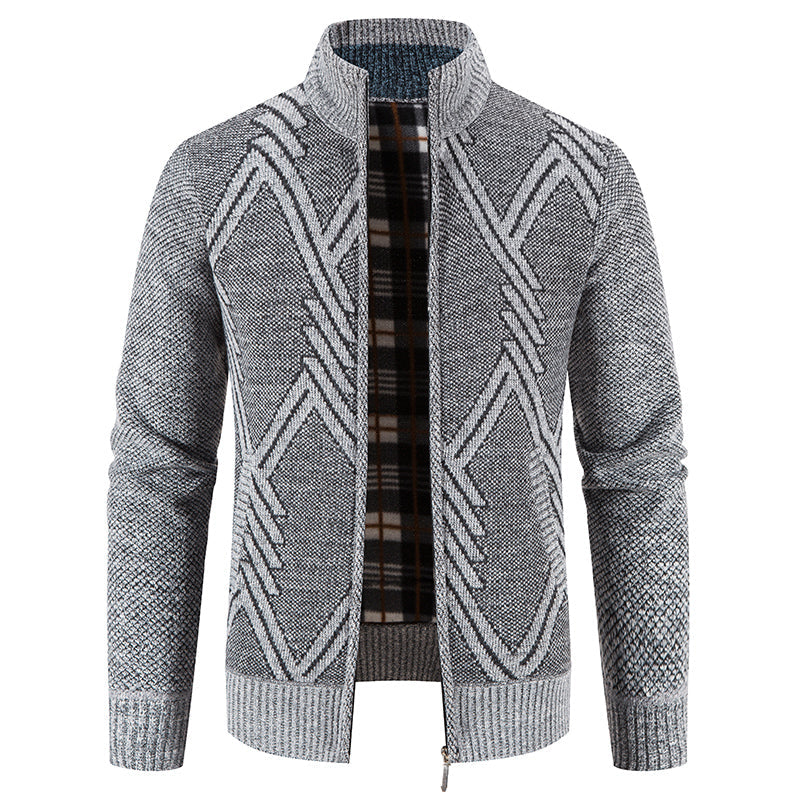 Sweatshirt mit Reißverschluss und karierte Innenfutter aus Ume-Baumwolle