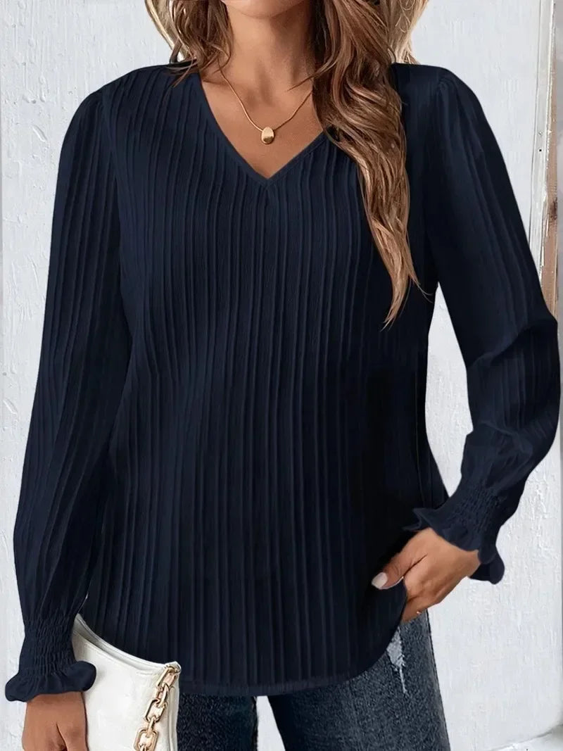 Bernd Damen Plus Size V-Ausschnitt Shirt für Frühling und Herbst