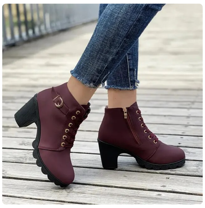 Krohn-e | Damen Stiefeletten mit Reißverschluss