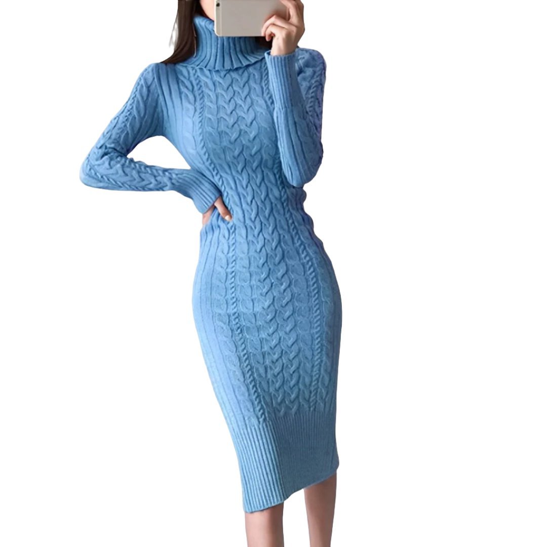 Daniella: Figurbetontes Strickkleid im Wickeldesign