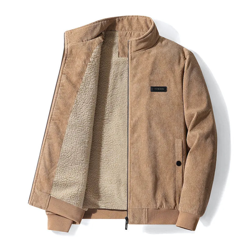 Herren Retro-Samtjacke mit Sherpa-Futter - Modell Elias