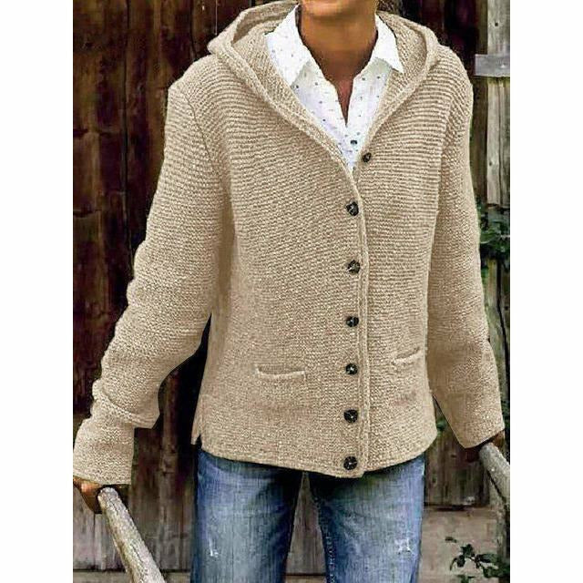 Krohn-e | Langer Kapuzenstrickmantel