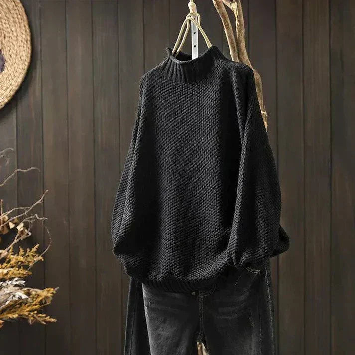 Krohn-e | Sweatshirt - Bequemer Oversize-Strickpullover mit Rollkragen