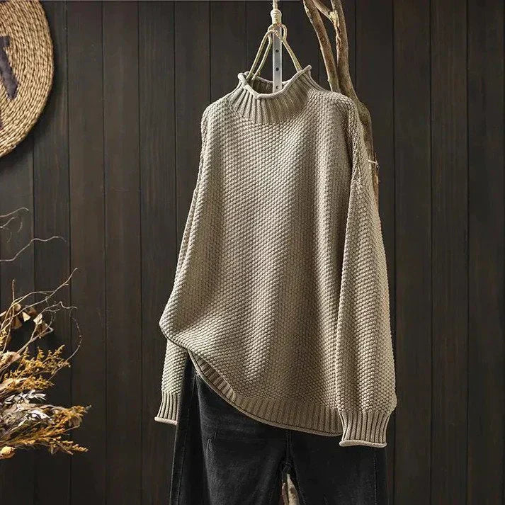 Krohn-e | Sweatshirt - Bequemer Oversize-Strickpullover mit Rollkragen