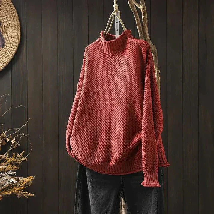 Krohn-e | Sweatshirt - Bequemer Oversize-Strickpullover mit Rollkragen