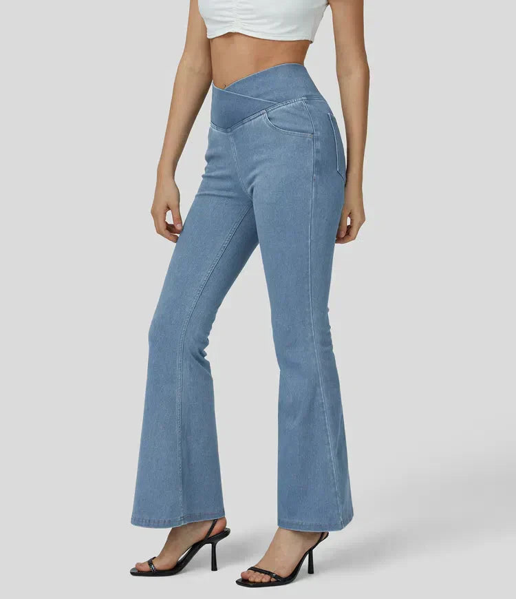 Krohn-e | Hoch Taillierte, Ausgestellte Jeans