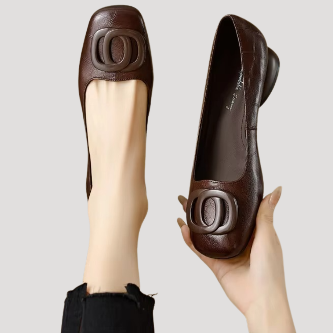 Rosina | Damen Ballerinas Quadratische Spitze Slip-On