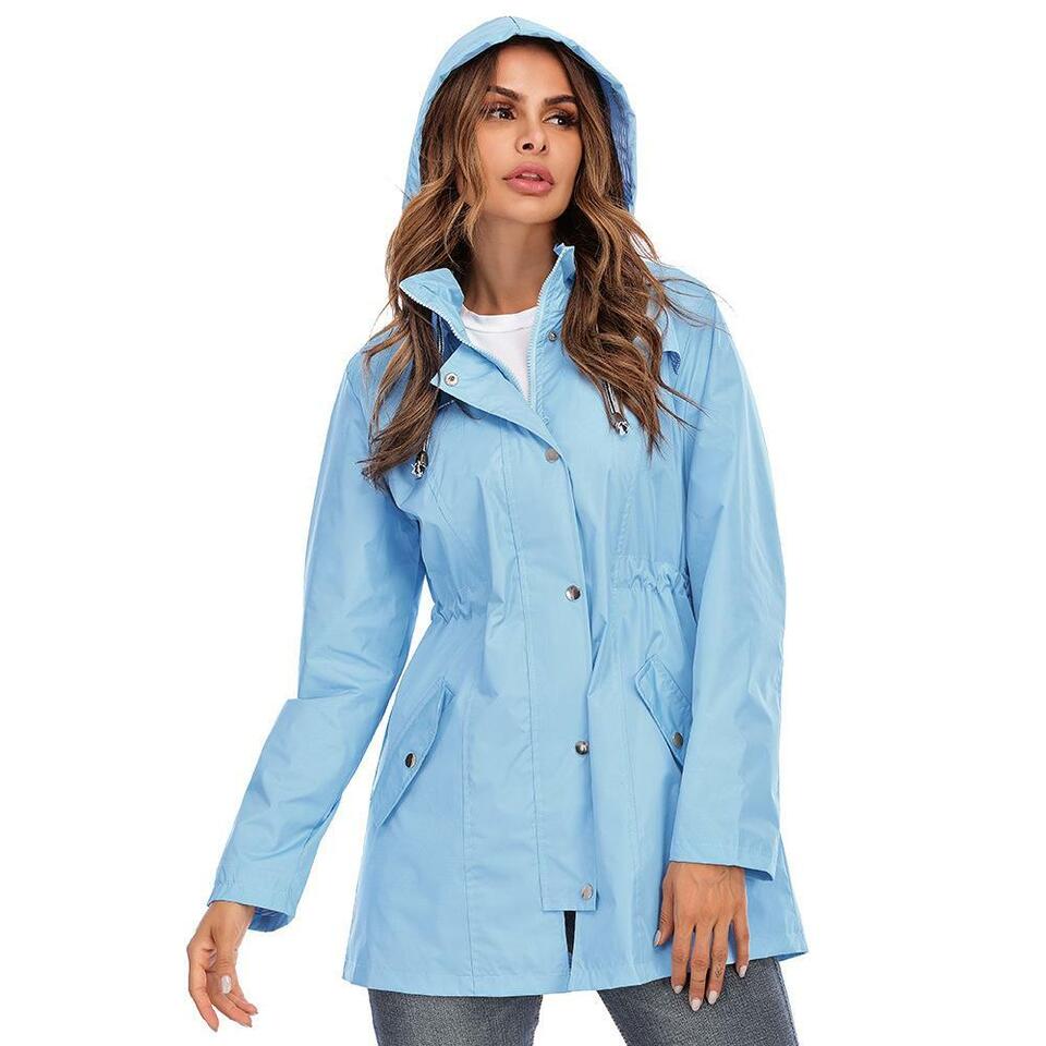 Utku Regenjacke: Wasserdicht, mit Kapuze und Kordelzug an der Taille