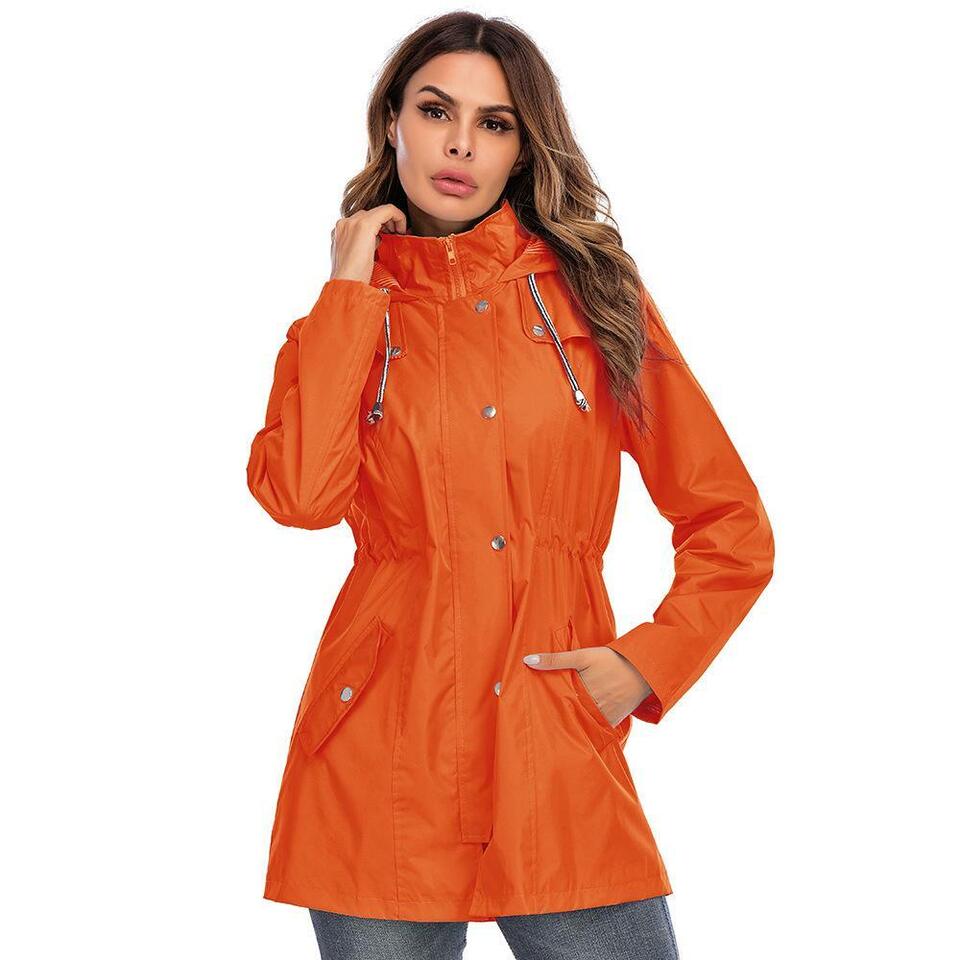 Utku Regenjacke: Wasserdicht, mit Kapuze und Kordelzug an der Taille