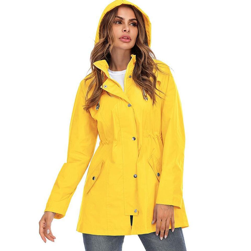 Utku Regenjacke: Wasserdicht, mit Kapuze und Kordelzug an der Taille