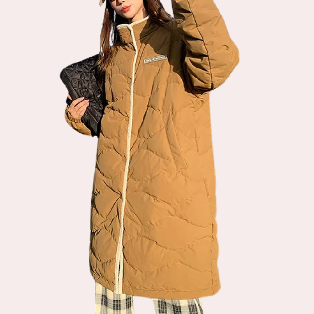 Krohn-e | Klassischer Mittel langer Wintermantel für Damen