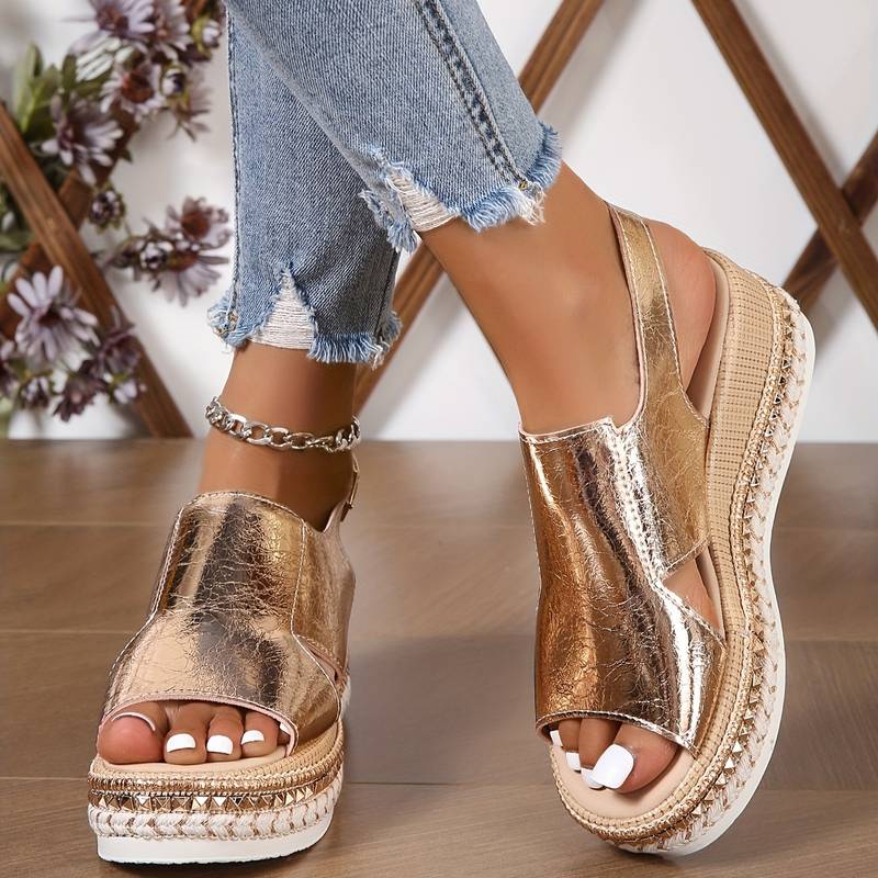KROHN-E Damen Sandalen Fußgewölbe-Unterstützung Verstellbar
