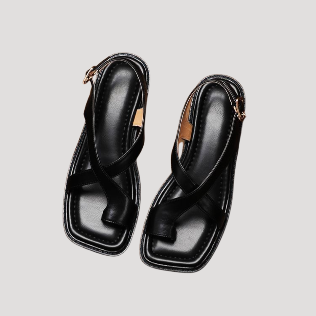 Saskia | Damen Quadratzehenform Blockabsatz Sandale