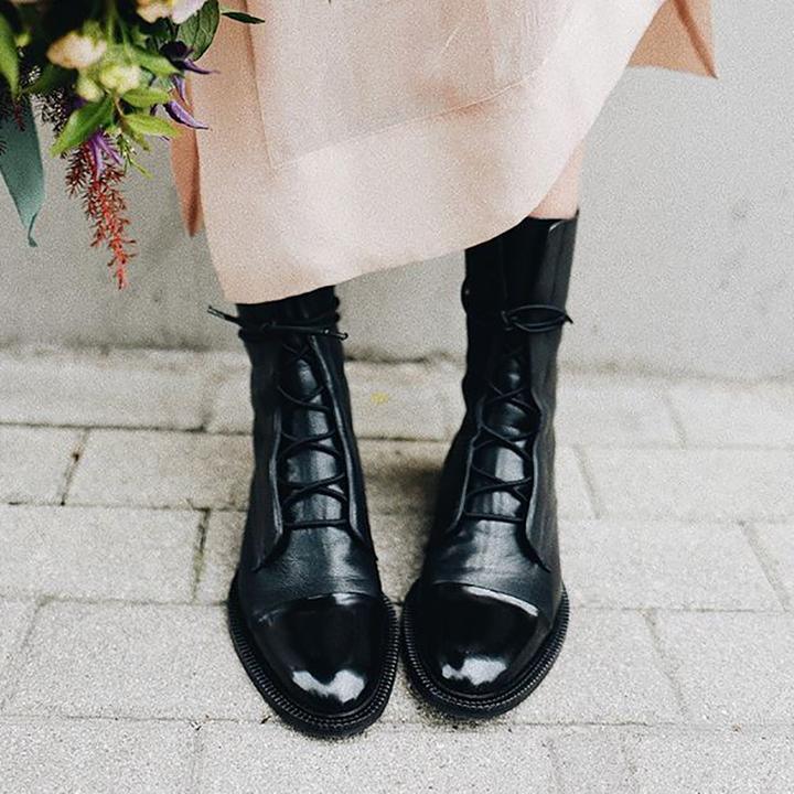 KROHN-E Damen Absatz-Stiefeletten robuste Sohle elegantes Design