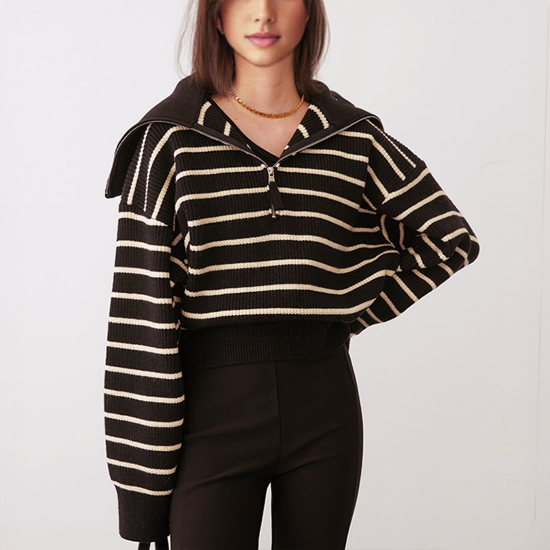 Krohn-e | Pullover mit halbem Reißverschluss für Frauen