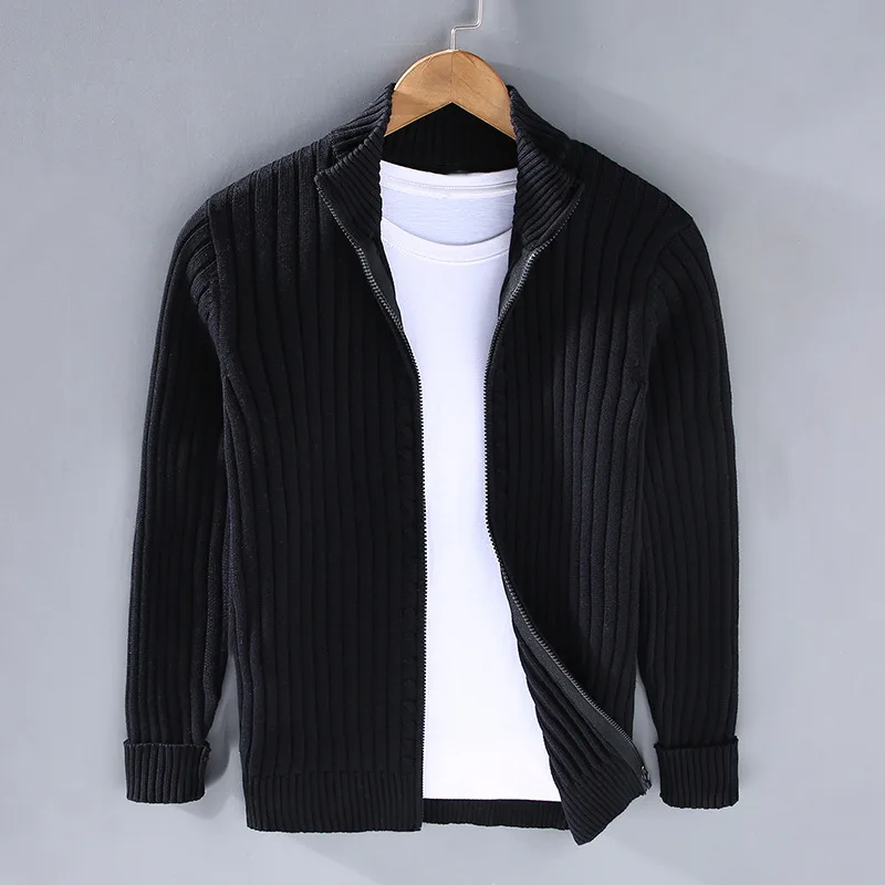 Herren-Cardigan aus Shetlandwolle mit Reißverschluss von Pierre™