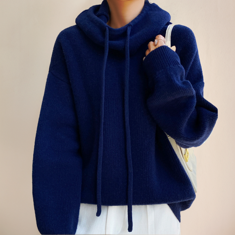 Krohn-e | Strickpullover Hoher Kragen mit Schnüren Lässige Passform