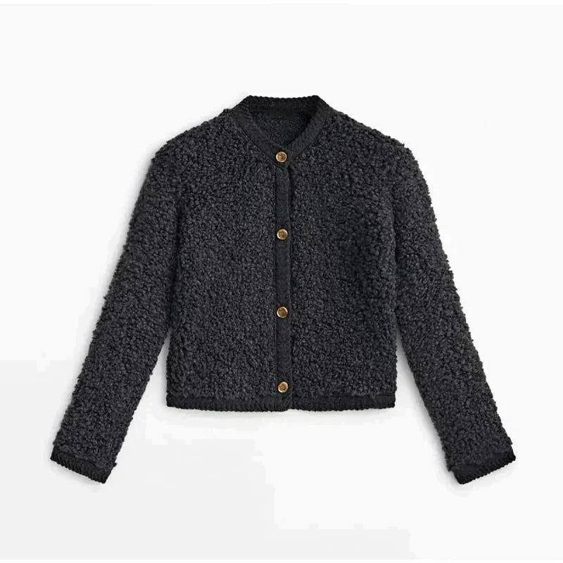 Krohn-e | Teddy Strickjacke mit Knöpfen