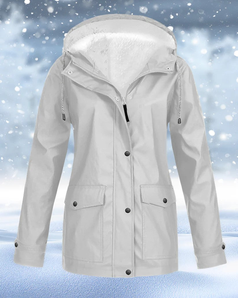 Krohn-e | Parka Jacke - Kunstfell Gefüttert - mit Kapuze und Kordelzug - Warm Isoliert