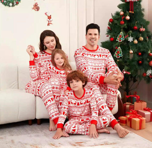 Familien Weihnachts-Pyjama Set – Eltern-Kind Partnerlook Schlafanzüge für Weihnachten