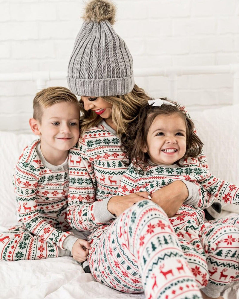 Familien Weihnachts-Pyjama Set – Eltern-Kind Partnerlook Schlafanzüge für Weihnachten