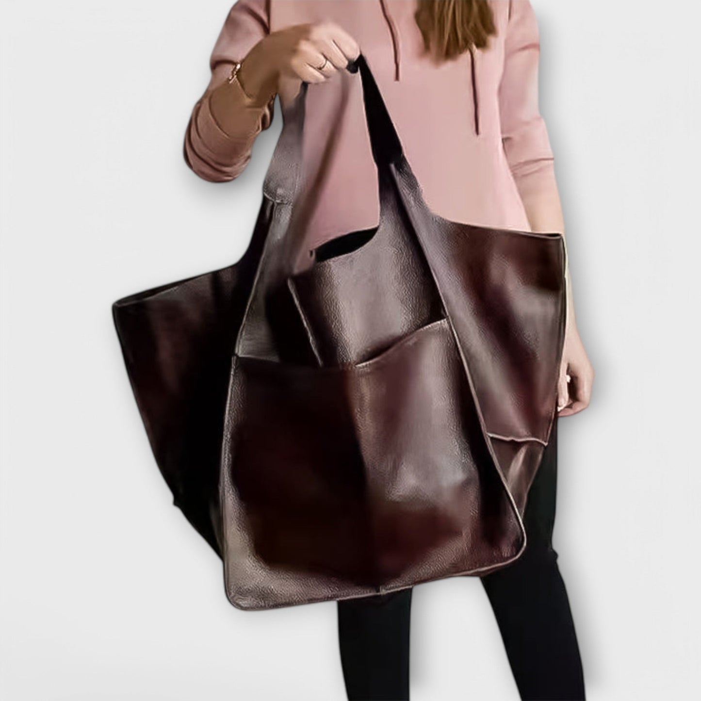 KROHN-E Damen Alltagstasche Geräumig Vielseitig Schwarz Handtasche