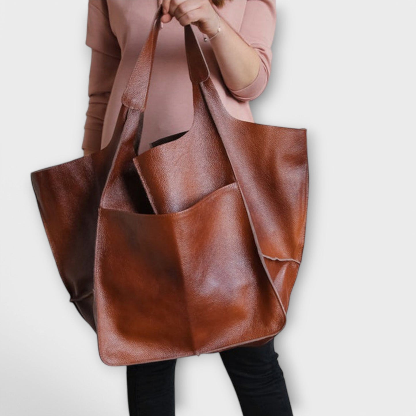 KROHN-E Damen Alltagstasche Geräumig Vielseitig Schwarz Handtasche