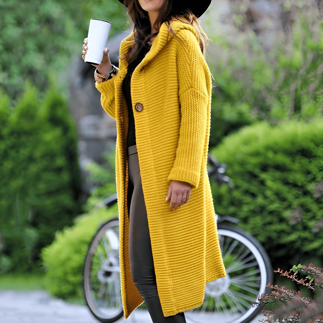 Krohn-e | Eleganter Langer Cardigan Aus Strick