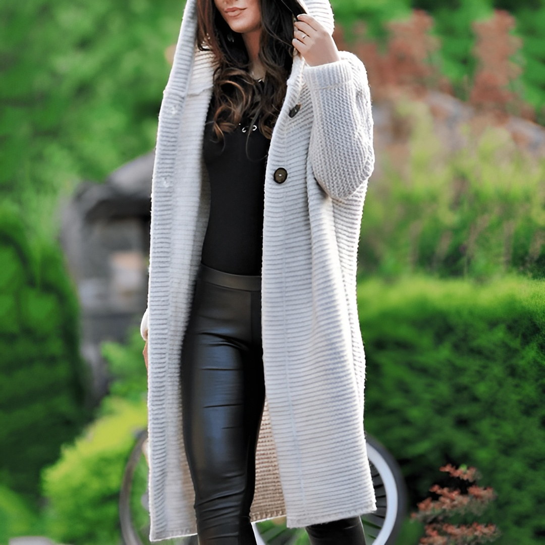 Krohn-e | Eleganter Langer Cardigan Aus Strick