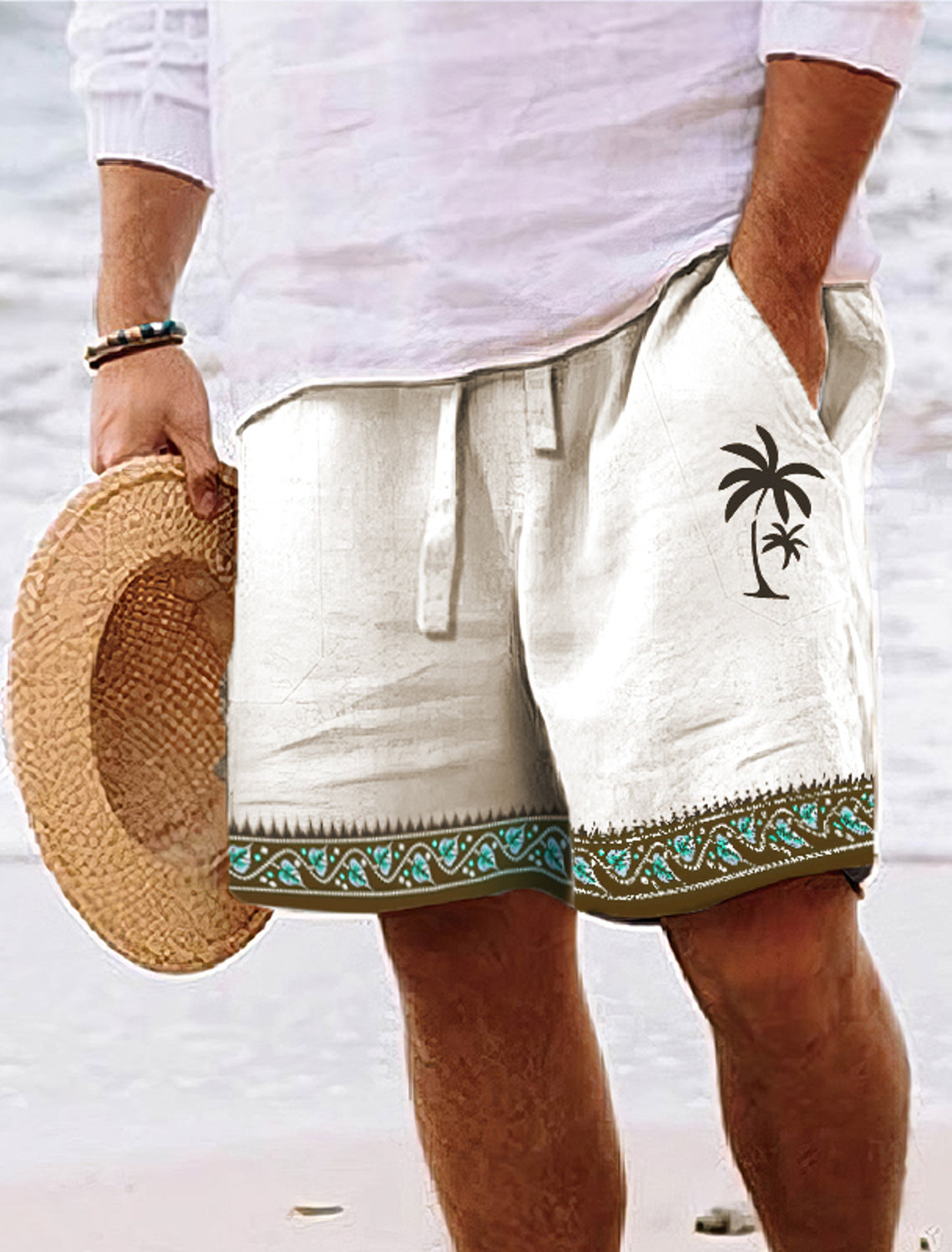 Herren Shorts mit Kokosnussbaummotiv - Zachar