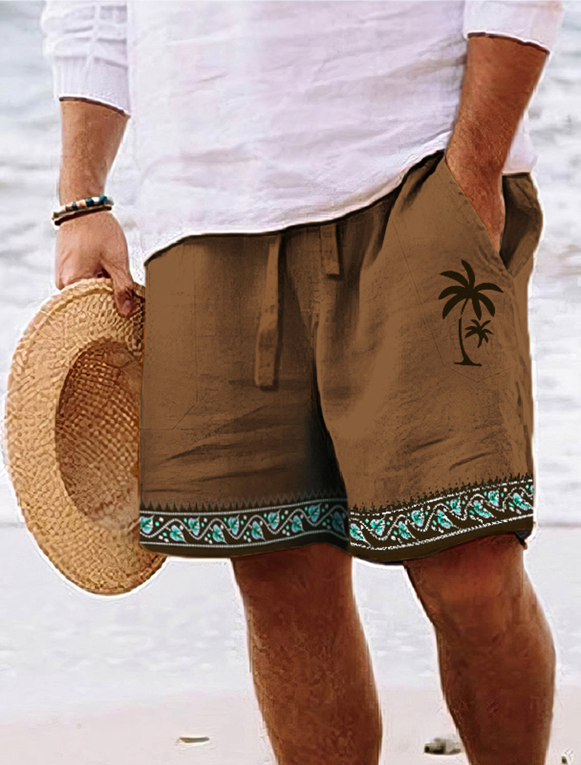 Herren Shorts mit Kokosnussbaummotiv - Zachar