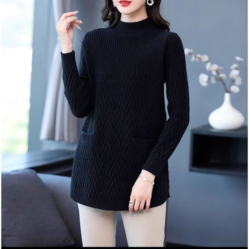 Krohn-e | Halber Rollkragenpullover für Damen in mittlerer Länge