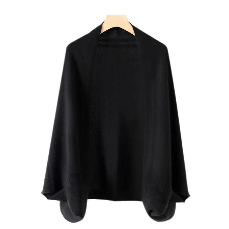 Sefina Faux Cashmere Double Layer Scarf Knit Jacket