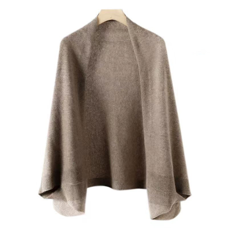 Sefina Faux Cashmere Double Layer Scarf Knit Jacket