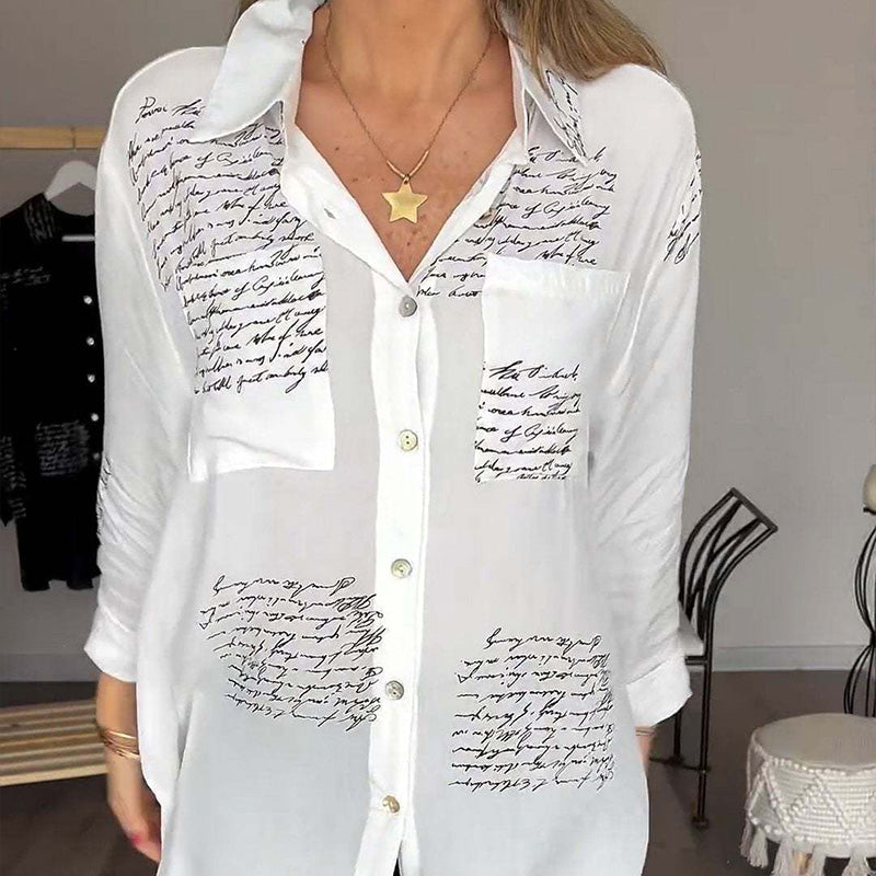 Modische Bluse Elise mit Brief-Print