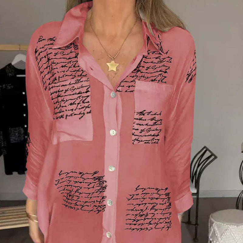 Modische Bluse Elise mit Brief-Print