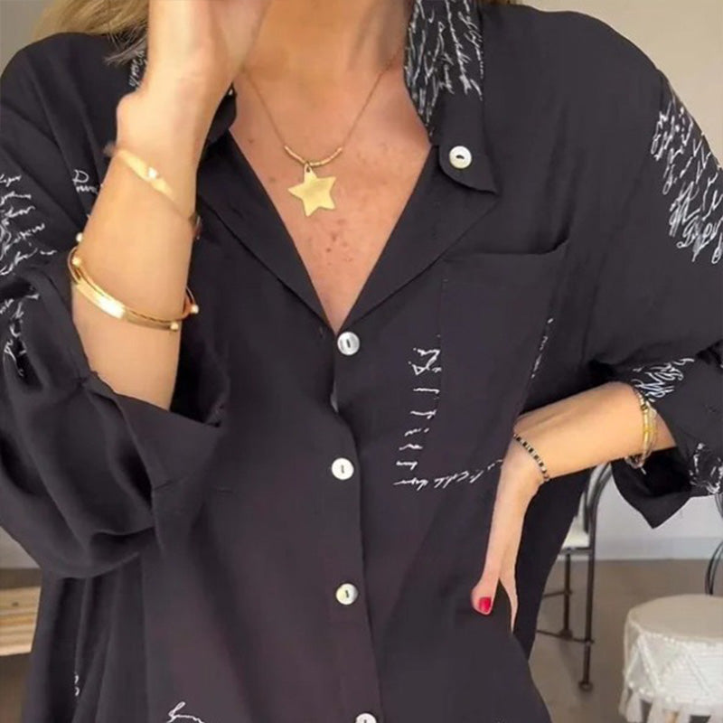 Modische Bluse Elise mit Brief-Print
